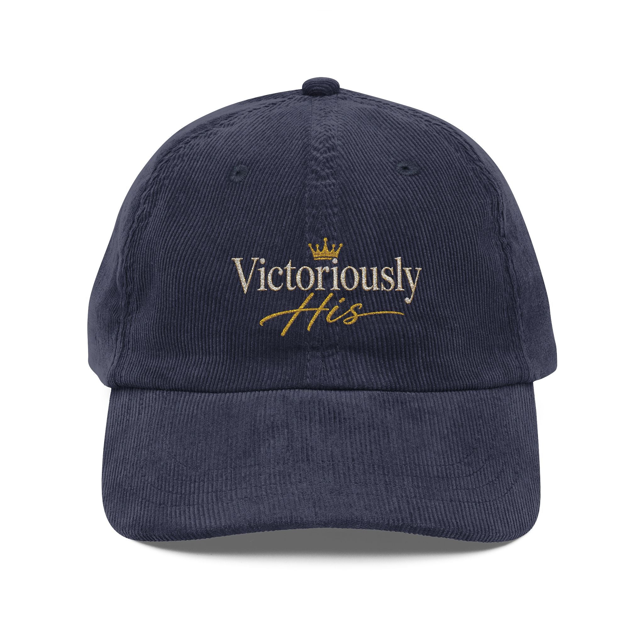 Victoriousy His Embroidered Vintage Corduroy Cap