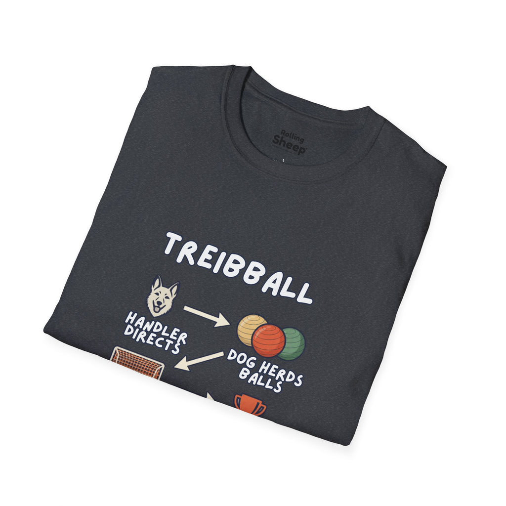 Treibball Dog Training Diagram T-Shirt | Treibball Sport Tee
