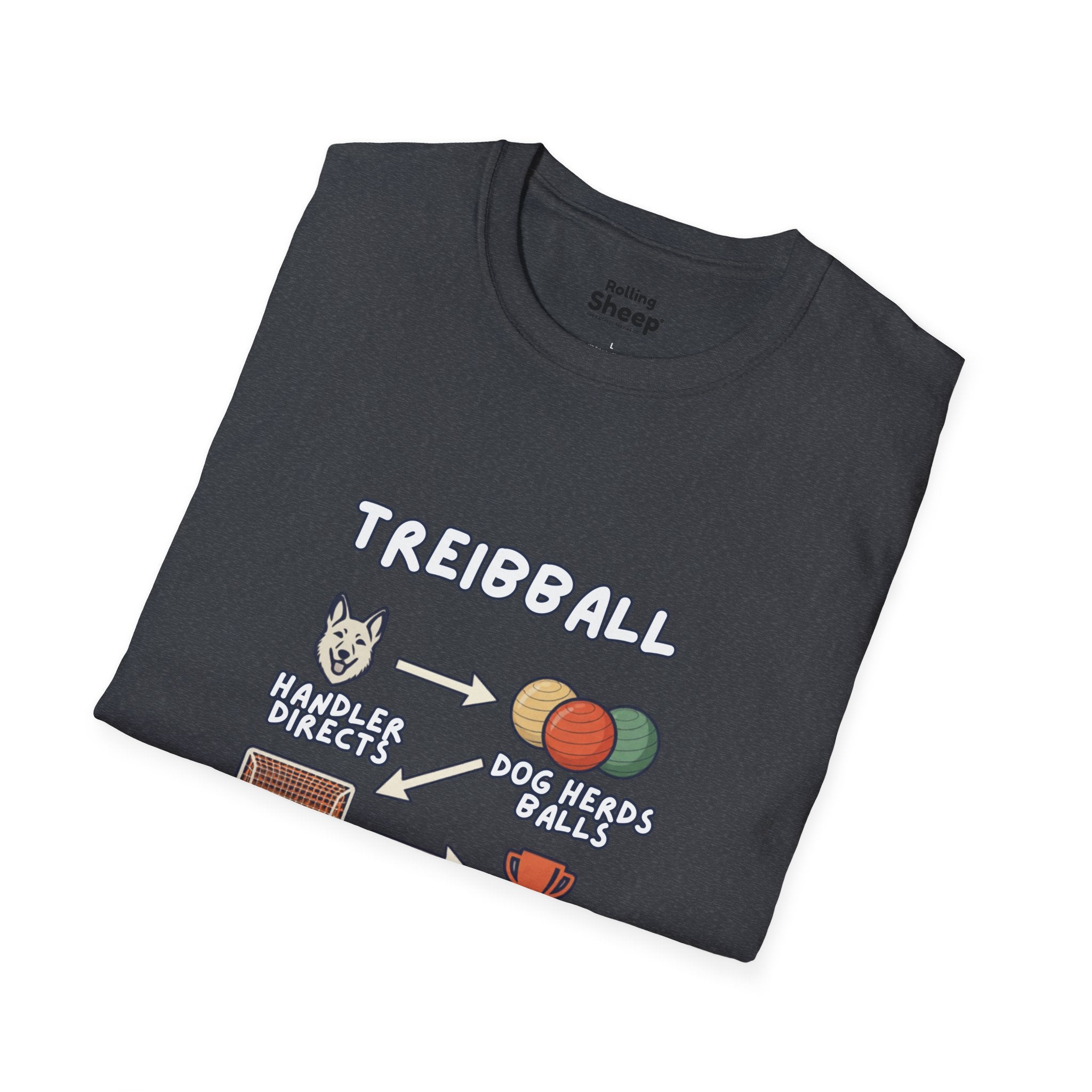 Treibball Dog Training Diagram T-Shirt | Treibball Sport Tee