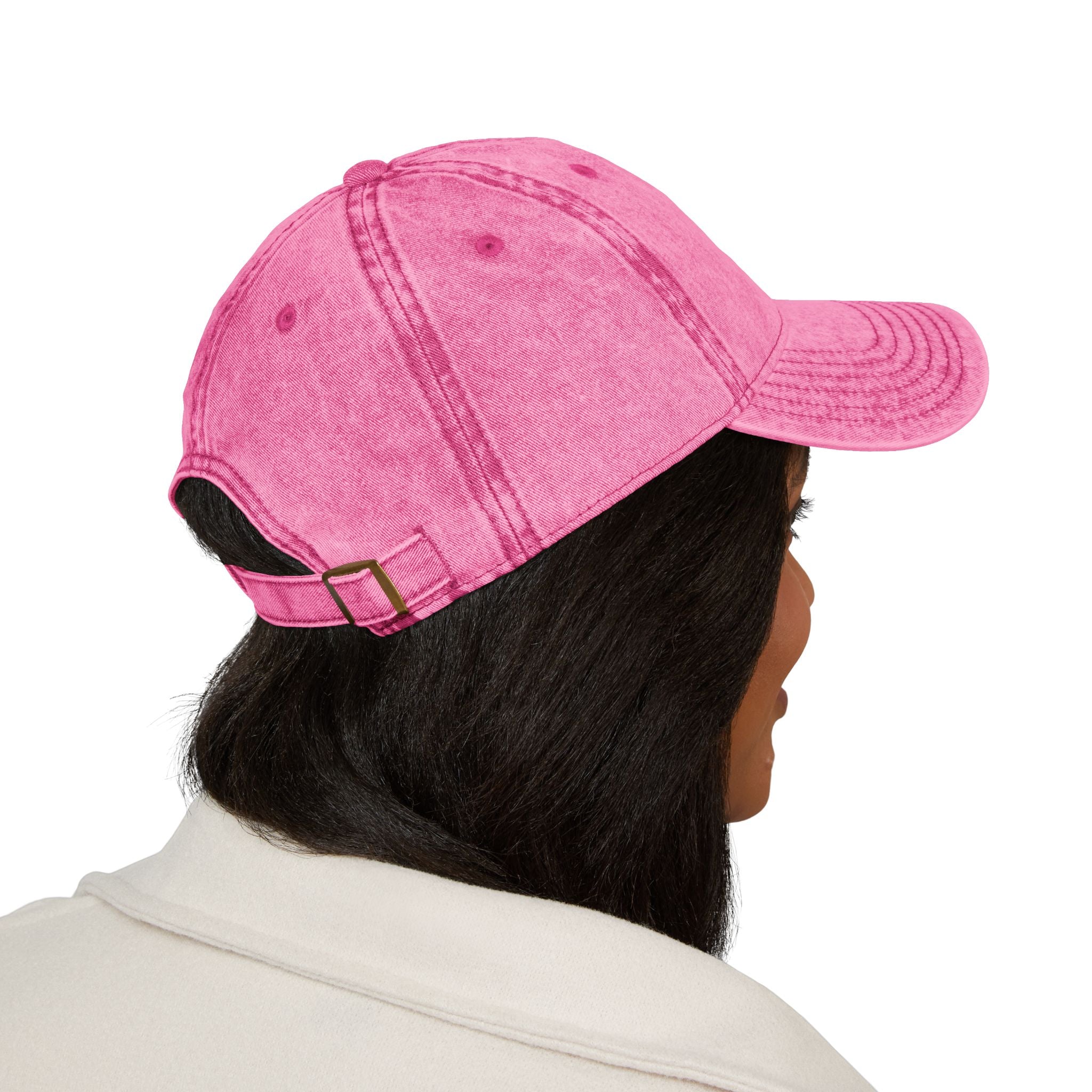 Dog Mom Embroidered Vintage Cap — Washed Pink Baseball Hat for Pet Lovers