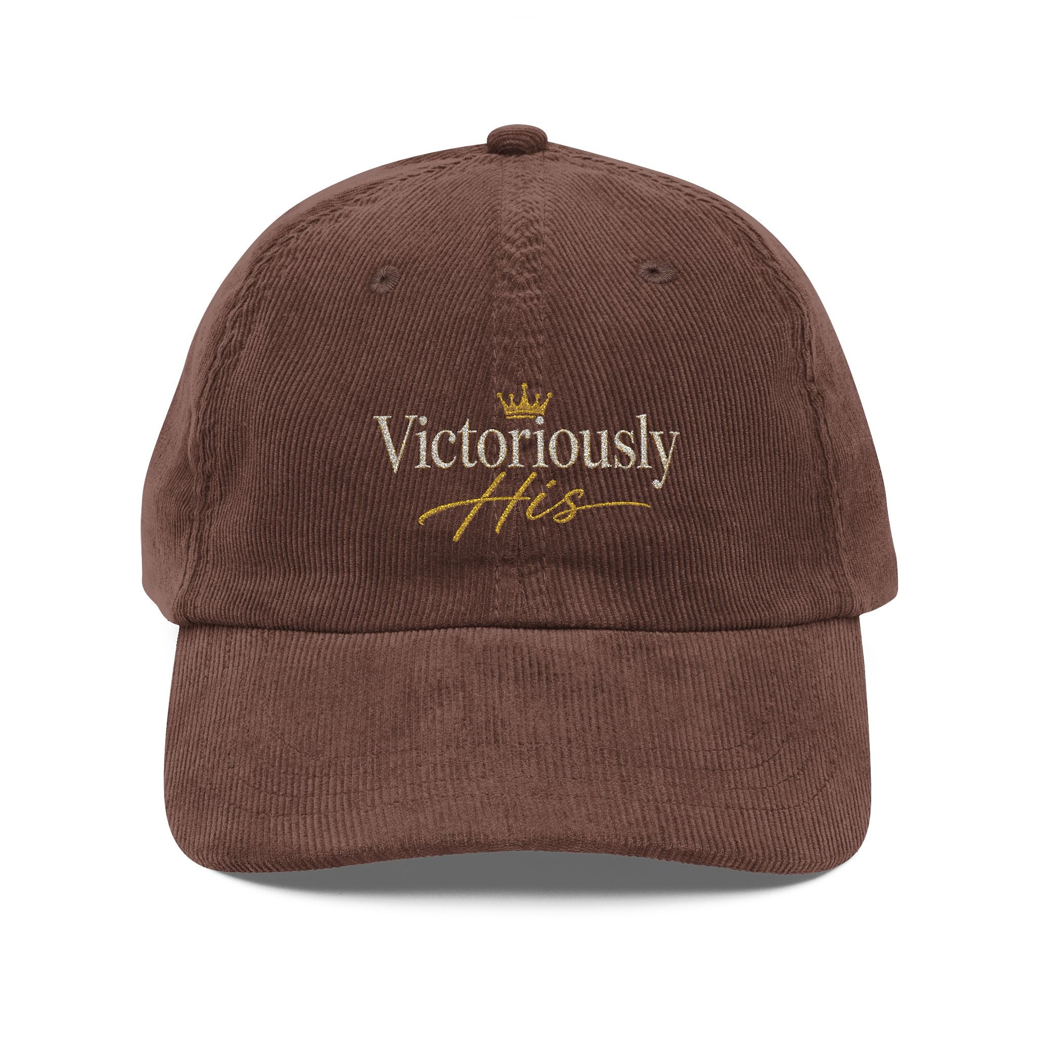 Victoriousy His Embroidered Vintage Corduroy Cap