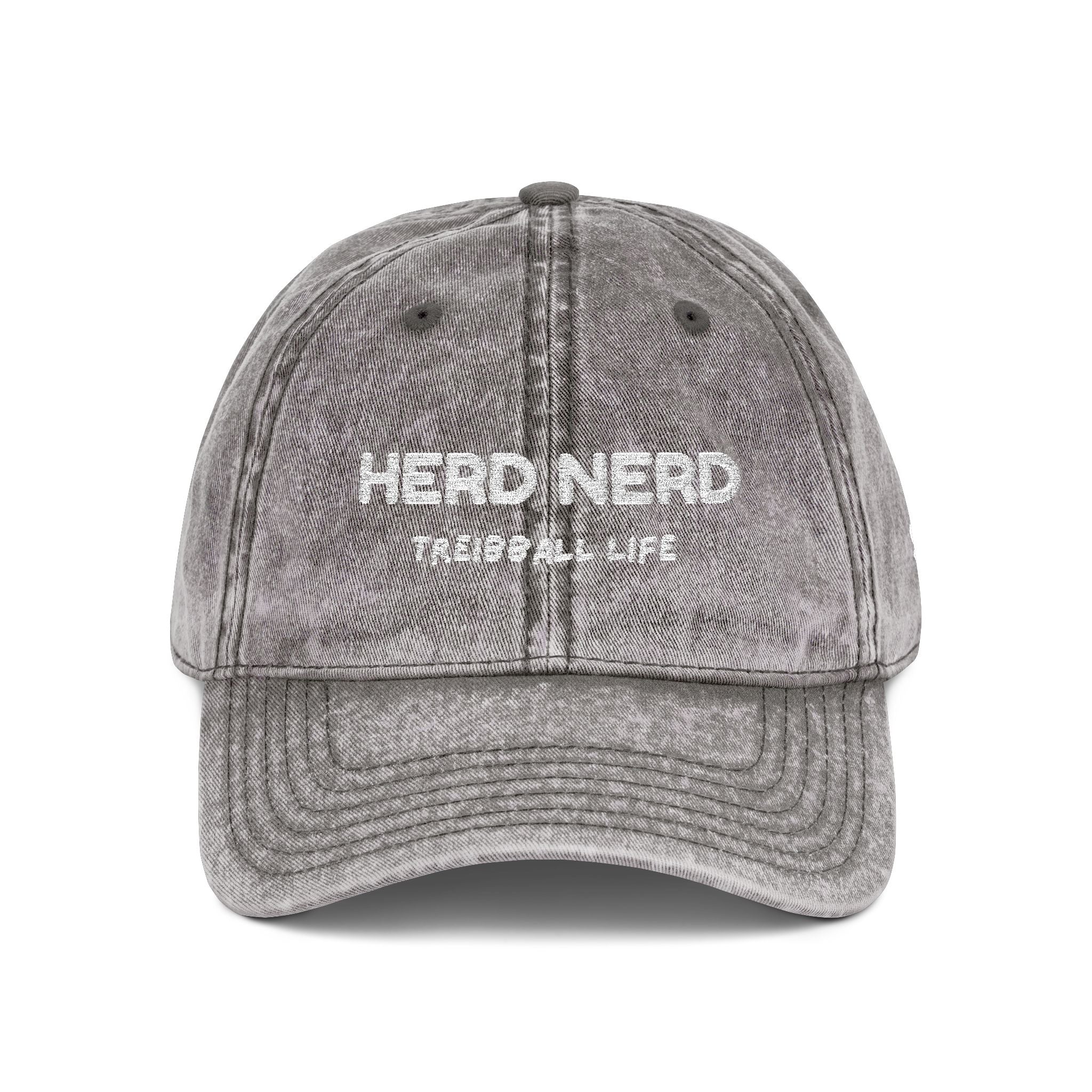 Vintage Embroidered Hat — “HERD NERD | TREIBBALL LIFE”
