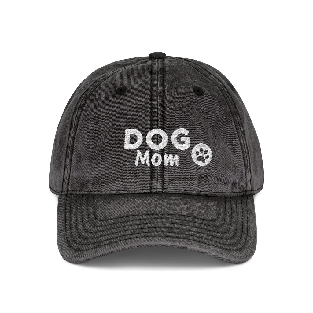 Dog Mom Embroidered Vintage Cap — Washed Pink Baseball Hat for Pet Lovers