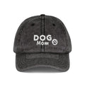 Dog Mom Embroidered Vintage Cap — Washed Pink Baseball Hat for Pet Lovers