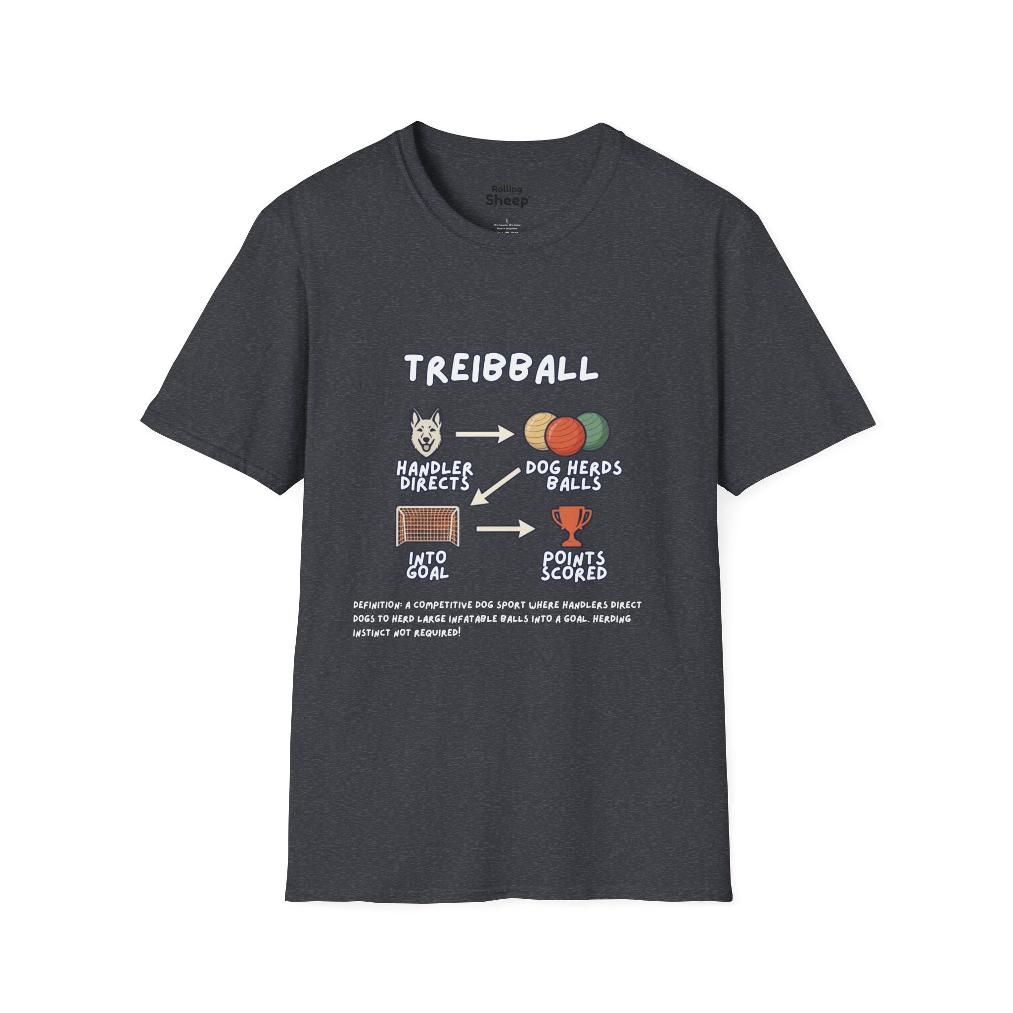Treibball Dog Training Diagram T-Shirt | Treibball Sport Tee